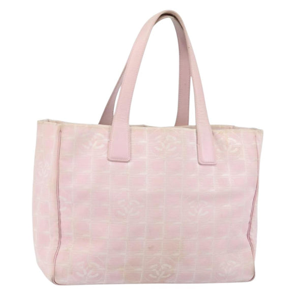 CHANEL New Travel Line Einkaufstasche Nylon Rosa Gold CC Auth mr1511