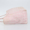 CHANEL New Travel Line Tote Bag Nylon Pink Gold CC Auth mr1511-5