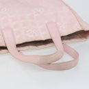 CHANEL New Travel Line Shopper Tas Nylon Roze Goud CC Auth mr1511-7