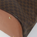 CELINE Macadam Canvas Hand Bag PVC Leather Brown Gold Auth mr1512-10