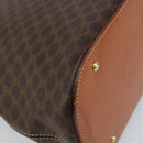 CELINE Macadam Canvas Hand Bag PVC Leather Brown Gold Auth mr1512-13