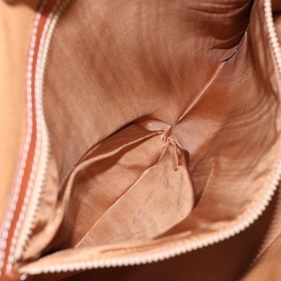 CELINE Macadam Canvas Hand Bag PVC Leather Brown Gold Auth mr1512