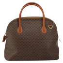 CELINE Macadam Canvas Hand Bag PVC Leather Brown Gold Auth mr1512-2