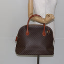 CELINE Macadam Canvas Hand Bag PVC Leather Brown Gold Auth mr1512-21