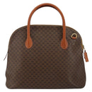 CELINE Macadam Canvas Hand Bag PVC Leather Brown Gold Auth mr1512-3