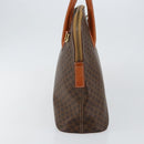 CELINE Macadam Canvas Hand Bag PVC Leather Brown Gold Auth mr1512-5