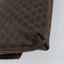 CELINE Macadam Canvas Clutch Bag PVC Leather Brown Gold Auth mr1513-16