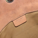 CELINE Macadam Canvas Clutch Bag PVC Leather Brown Gold Auth mr1513-9