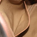 CELINE Macadam Canvas Clutch Bag PVC Leather Brown Gold Auth mr1513-20