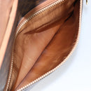 CELINE Macadam Canvas Clutch Bag PVC Leather Brown Gold Auth mr1513-11