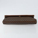 CELINE Macadam Canvas Clutch Bag PVC Leather Brown Gold Auth mr1513-6