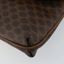 CELINE Macadam Canvas Clutch Bag PVC Leather Brown Gold Auth mr1513-7