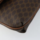 CELINE Macadam Canvas Clutch Bag PVC Leather Brown Gold Auth mr1513-14