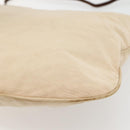 FENDI Shoulder Bag Canvas Beige Silver Auth mr1514-15