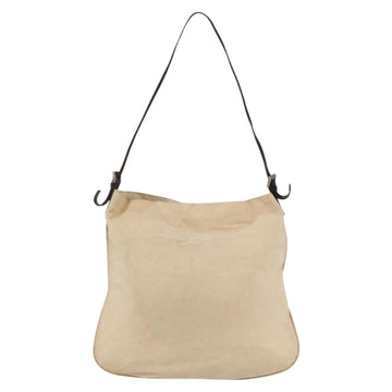 FENDI Shoulder Bag Canvas Beige Silver Auth mr1514 - 0