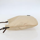 FENDI Shoulder Bag Canvas Beige Silver Auth mr1514-3