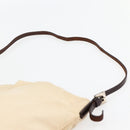 FENDI Shoulder Bag Canvas Beige Silver Auth mr1514-8