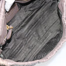 PRADA Quilted Gathered Shoulder Bag Leather plastic Brown Auth mr1517-11