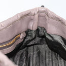 PRADA Quilted Gathered Shoulder Bag Leather plastic Brown Auth mr1517-19