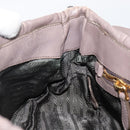 PRADA Quilted Gathered Shoulder Bag Leather plastic Brown Auth mr1517-20