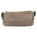 PRADA Quilted Gathered Shoulder Bag Leather plastic Brown Auth mr1517-2