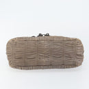 PRADA Quilted Gathered Shoulder Bag Leather plastic Brown Auth mr1517-5
