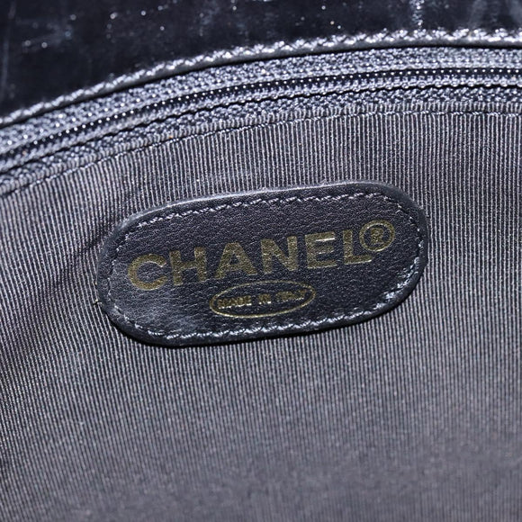 CHANEL Umhängetasche Leder Schwarz Gold CC Auth mr1518