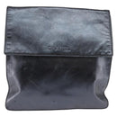 CHANEL Shoulder Bag Leather Black Gold CC Auth mr1518-13