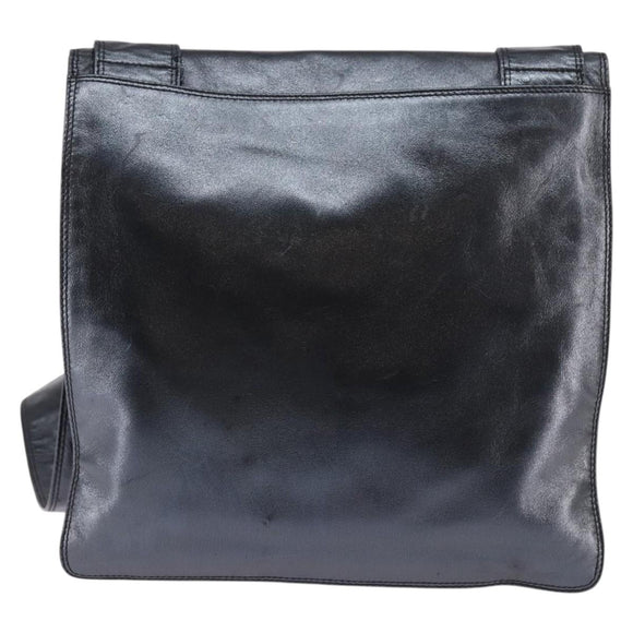 CHANEL Shoulder Bag Leather Black Gold CC Auth mr1518