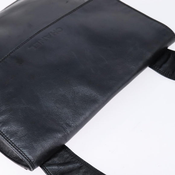 CHANEL Umhängetasche Leder Schwarz Gold CC Auth mr1518