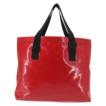 CHANEL Etanche Waterproof Tote Bag Vinyl Red CC Auth mr1520 - 0