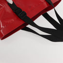 CHANEL Etanche Waterproof Tote Bag Vinyl Red CC Auth mr1520-6