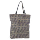 FENDI Zucchino Canvas Tote Bag Navy Silver Auth mr1524-1
