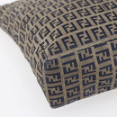 FENDI Zucchino Canvas Tote Bag Navy Silver Auth mr1524-14