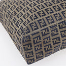 FENDI Zucchino Canvas Tote Bag Navy Silver Auth mr1524-16