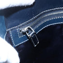 FENDI Zucchino Canvas Tote Bag Navy Silver Auth mr1524-18