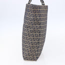 FENDI Zucchino Canvas Tote Bag Navy Silver Auth mr1524-4