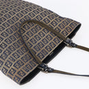 FENDI Zucchino Canvas Tote Bag Navy Silver Auth mr1524-6