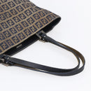 FENDI Zucchino Canvas Tote Bag Navy Silver Auth mr1524-7