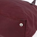 PRADA Tote Bag Nylon Bordeaux Silver Auth mr1526-8