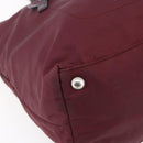 PRADA Tote Bag Nylon Bordeaux Silver Auth mr1526-15