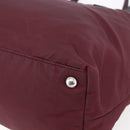 PRADA Tote Bag Nylon Bordeaux Silver Auth mr1526-16