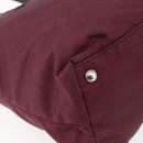 PRADA Tote Bag Nylon Bordeaux Silver Auth mr1526-17
