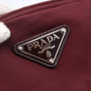 PRADA Tote Bag Nylon Bordeaux Silver Auth mr1526-18