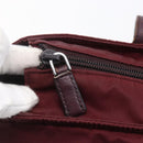 PRADA Tote Bag Nylon Bordeaux Silver Auth mr1526-19