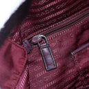 PRADA Tote Bag Nylon Bordeaux Silver Auth mr1526-20