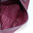 PRADA Tote Bag Nylon Bordeaux Silver Auth mr1526-25