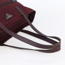 PRADA Tote Bag Nylon Bordeaux Silver Auth mr1526-7