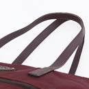 PRADA Tote Bag Nylon Bordeaux Silver Auth mr1526-14