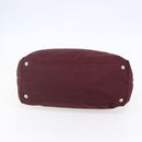 PRADA Tote Bag Nylon Bordeaux Silver Auth mr1526-5